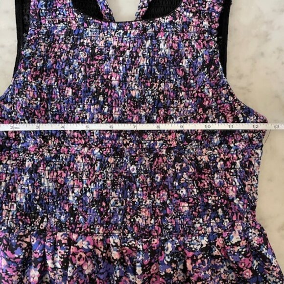 PRINCESS VERA WANG Floral Smocked Babydoll Tiered Dress Purple Blue Ju… - Picture 15 of 16